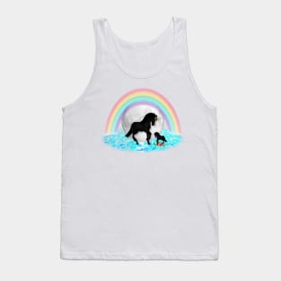 Black Unicorn and Baby Unicorn Foal Tank Top